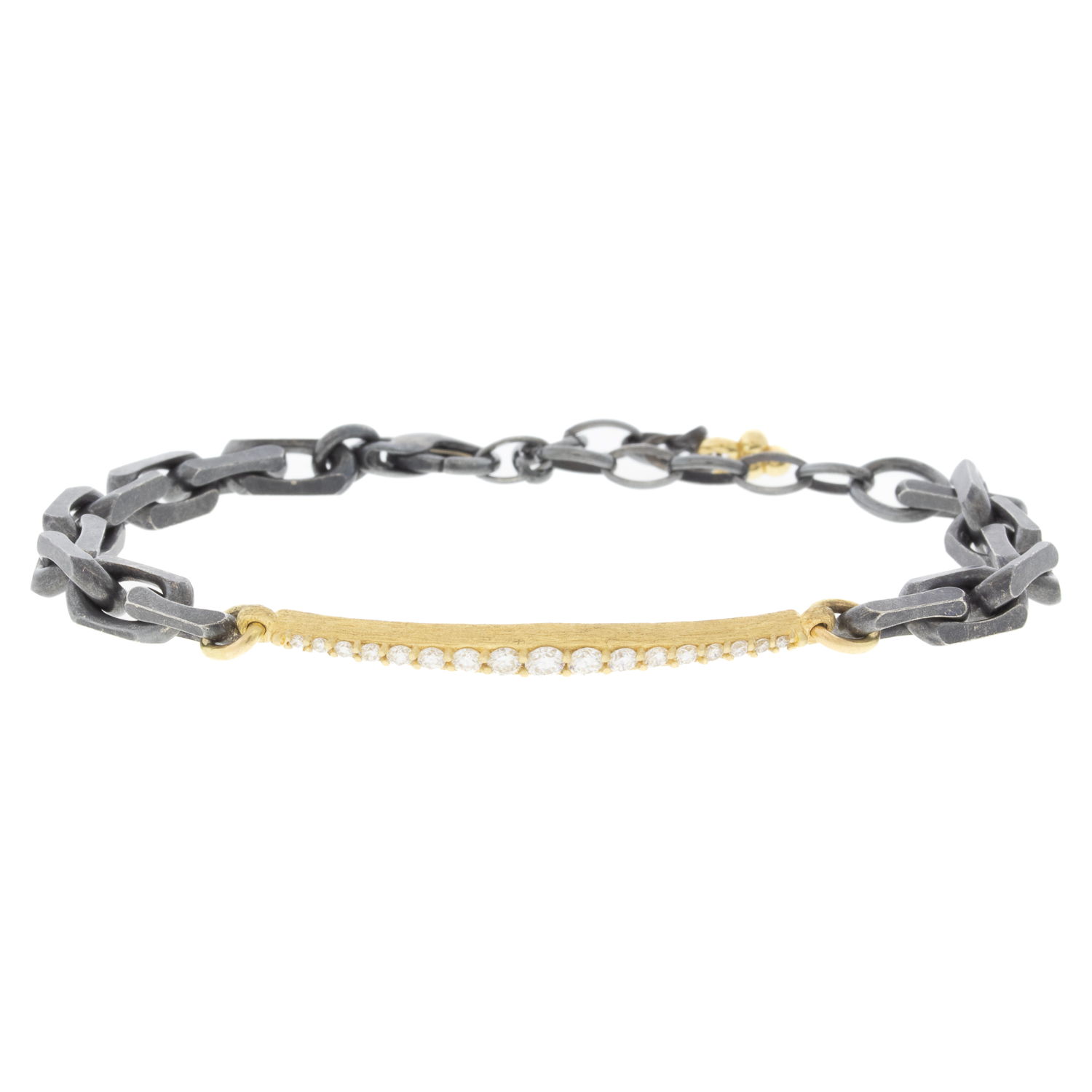 Erica Molinari Trunk Show: ss/18k graduated white diamond bar bracelet - .37cts