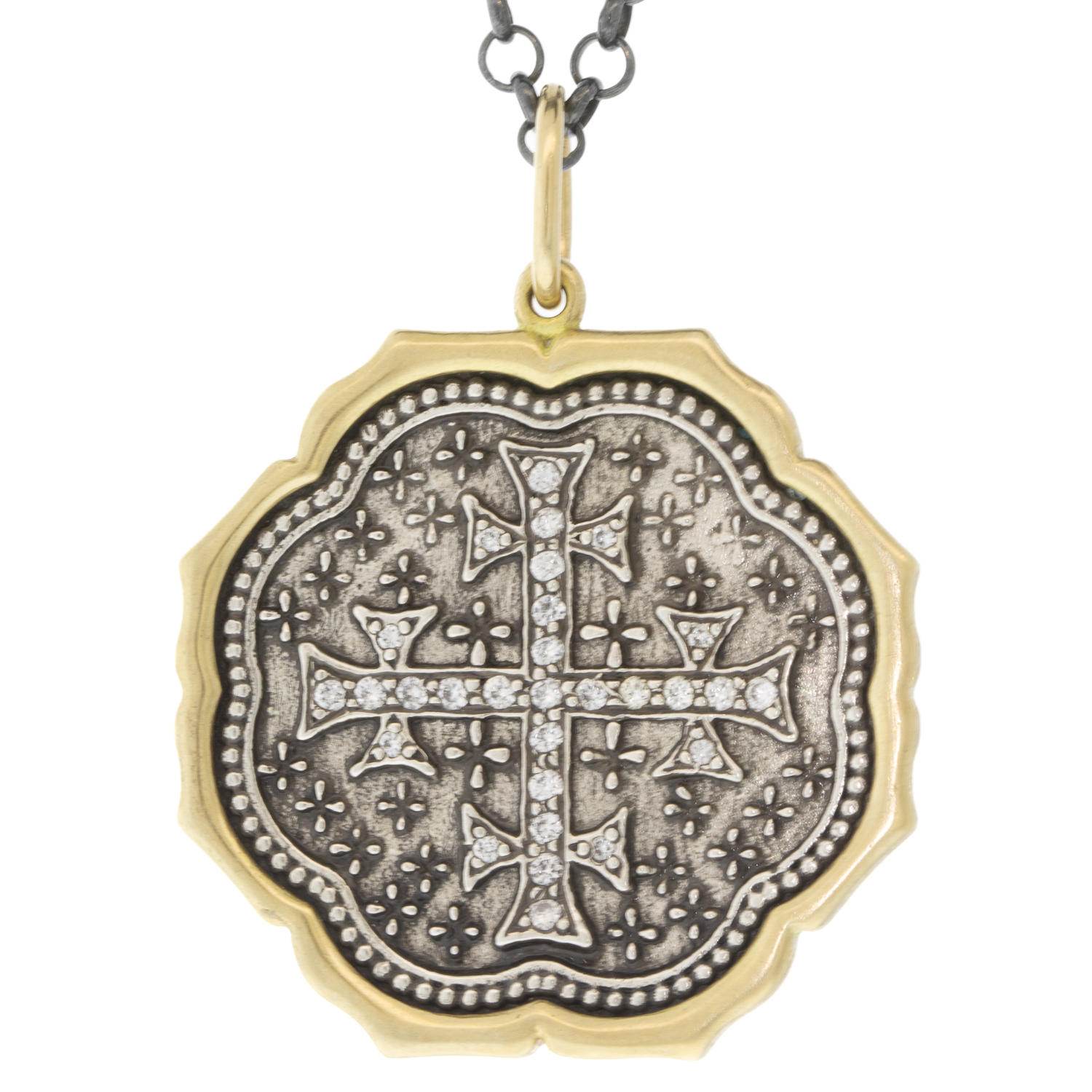 Erica Molinari Trunk Show: ss and 18k large multi cross diamond charm "it is not in the stars..."