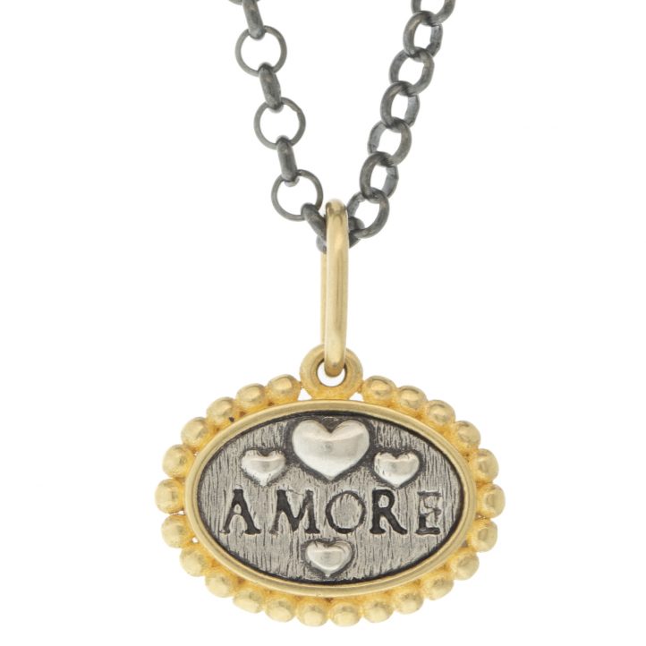Erica Molinari Trunk Show: ss and 18k diamond dogbone + love charm