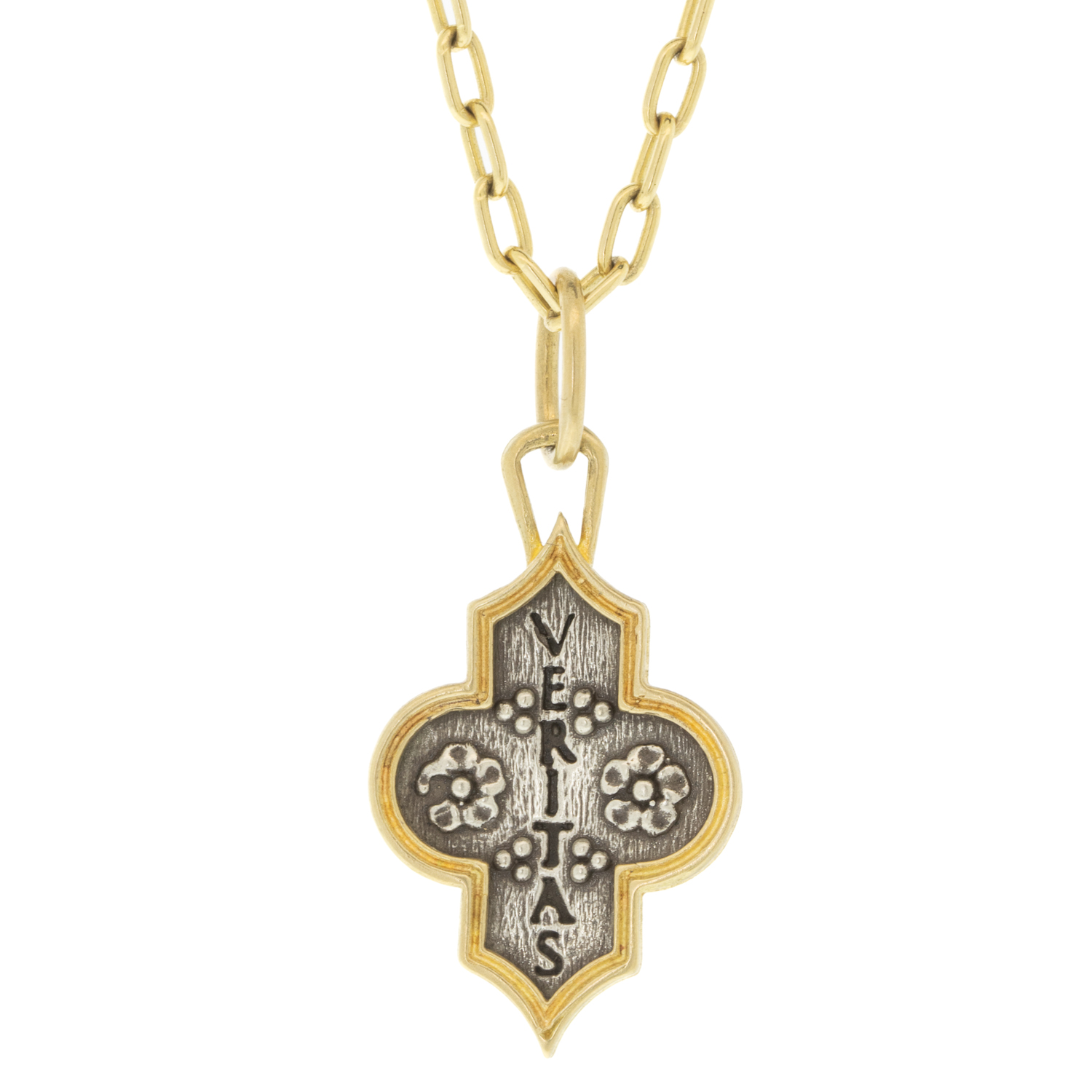 Erica Molinari Trunk Show: ss and 18k diamond heart flower charm .091cts