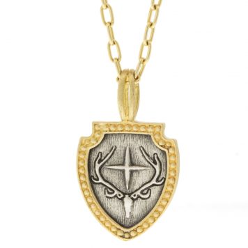 Erica Molinari Trunk Show: ss and 18k latin elk north star shield