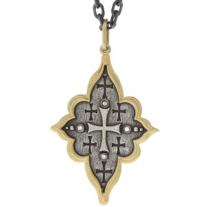 Erica Molinari Trunk Show: SS/18k 4 point latin maltese cross .052cts "be what you are"