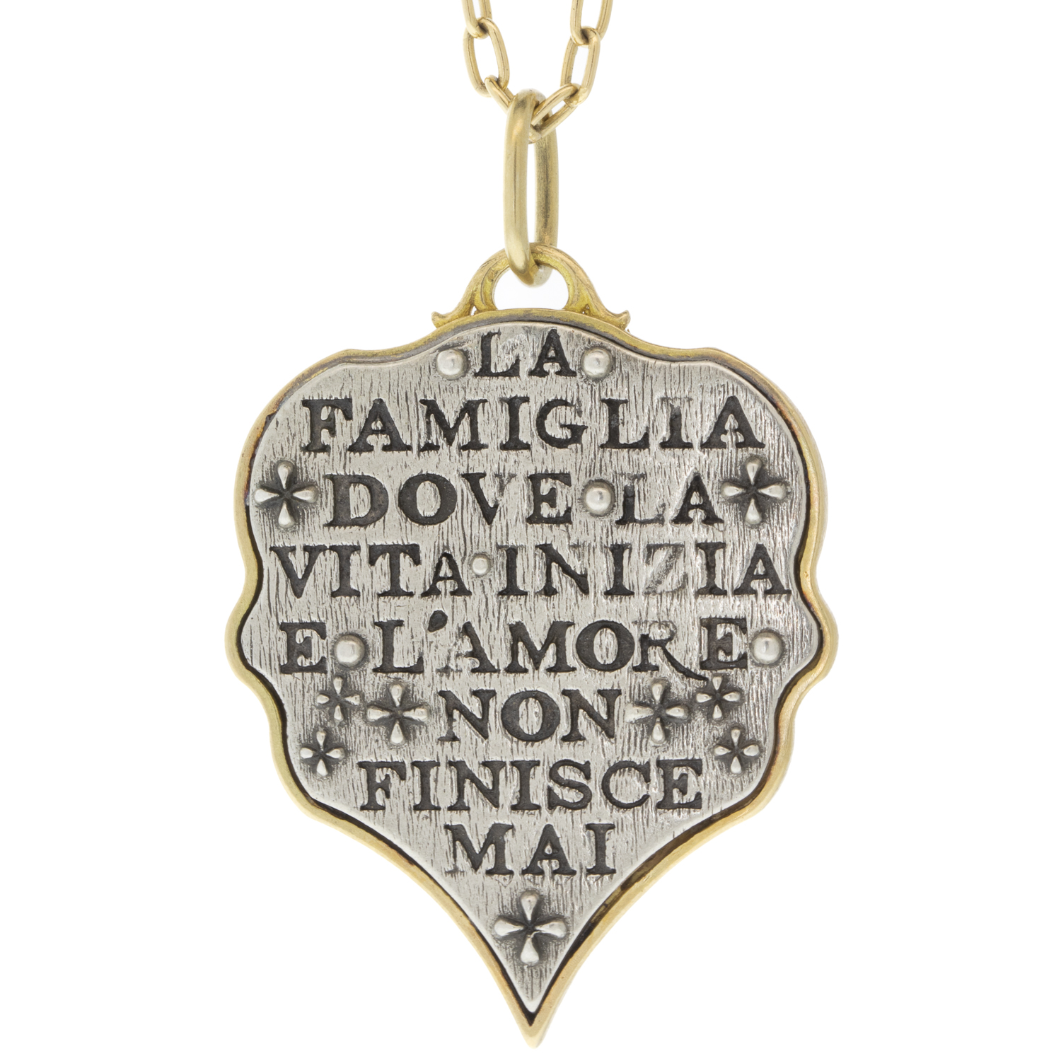 Erica Molinari Trunk Show: ss/18k ornate pointy teardrop tree of life charm-"Family, where life begins & love never ends"