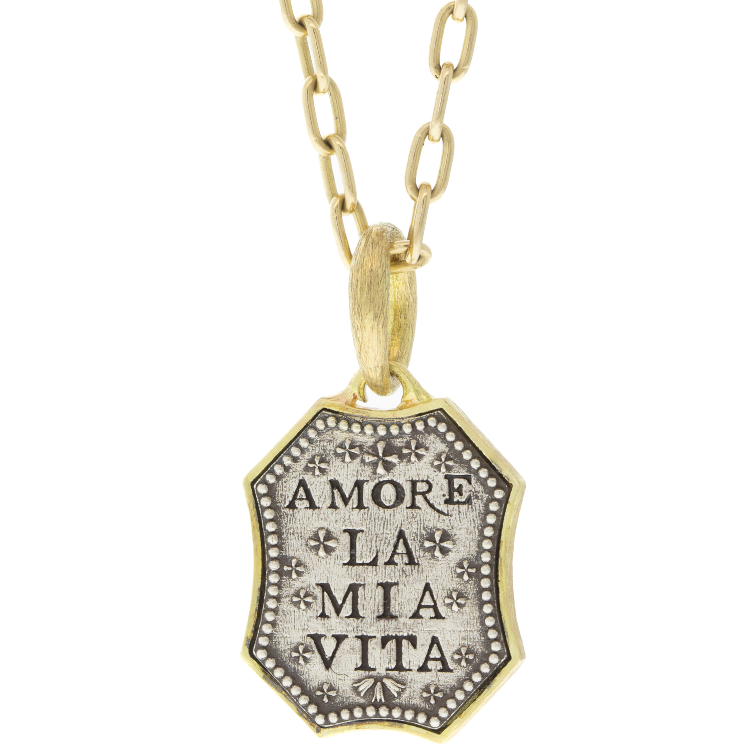 Erica Molinari Trunk Show: ss/18k baby tree of life shield - "I love my life" - .40cts