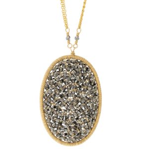 Dana Kellin: Necklace,OPHELIA, Dark colored wire wrapped crystals,14k gold fill