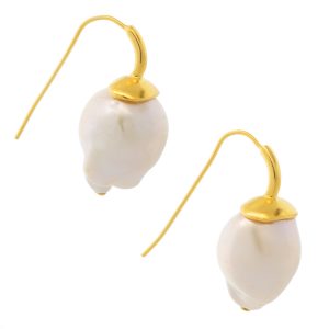 Catherine Canino: Baroque Pearl earring, WHITE