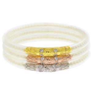 BuDhaGirl: Three Queens, White pearl bangles