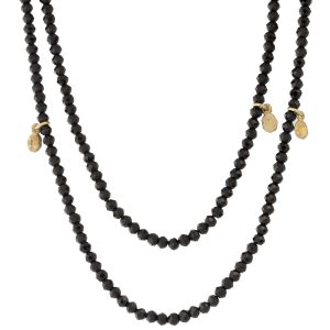 Victoria Cunningham: Necklace, 32", Black Spinel, 14k gold