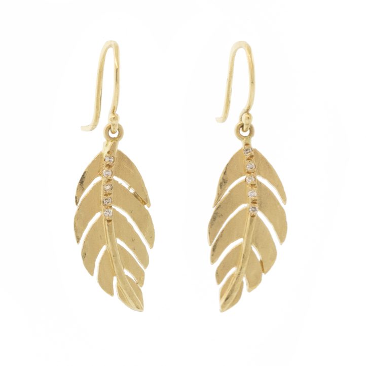Victoria Cunningham Trunk Show: 14k leaf dangle