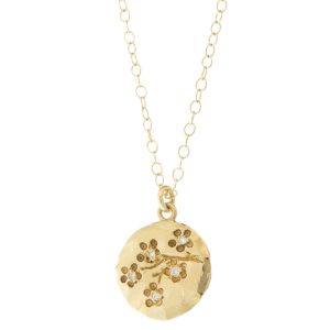Victoria Cunningham: Necklace, Small Cherry Blossom, 14K yellow gold.