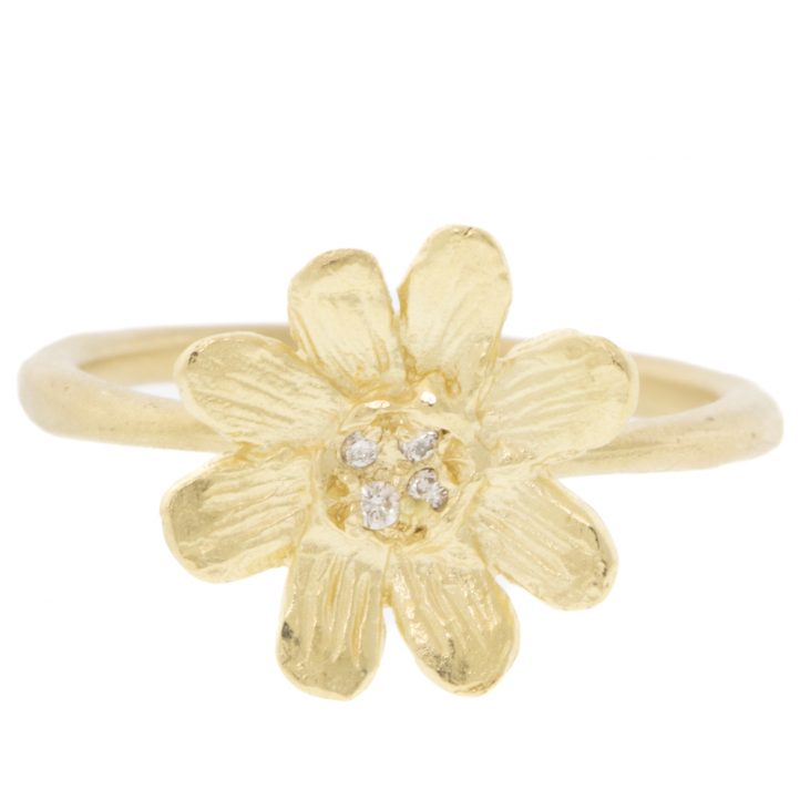 Victoria Cunningham Trunk Show: 14K medium daisy ring and pave dia