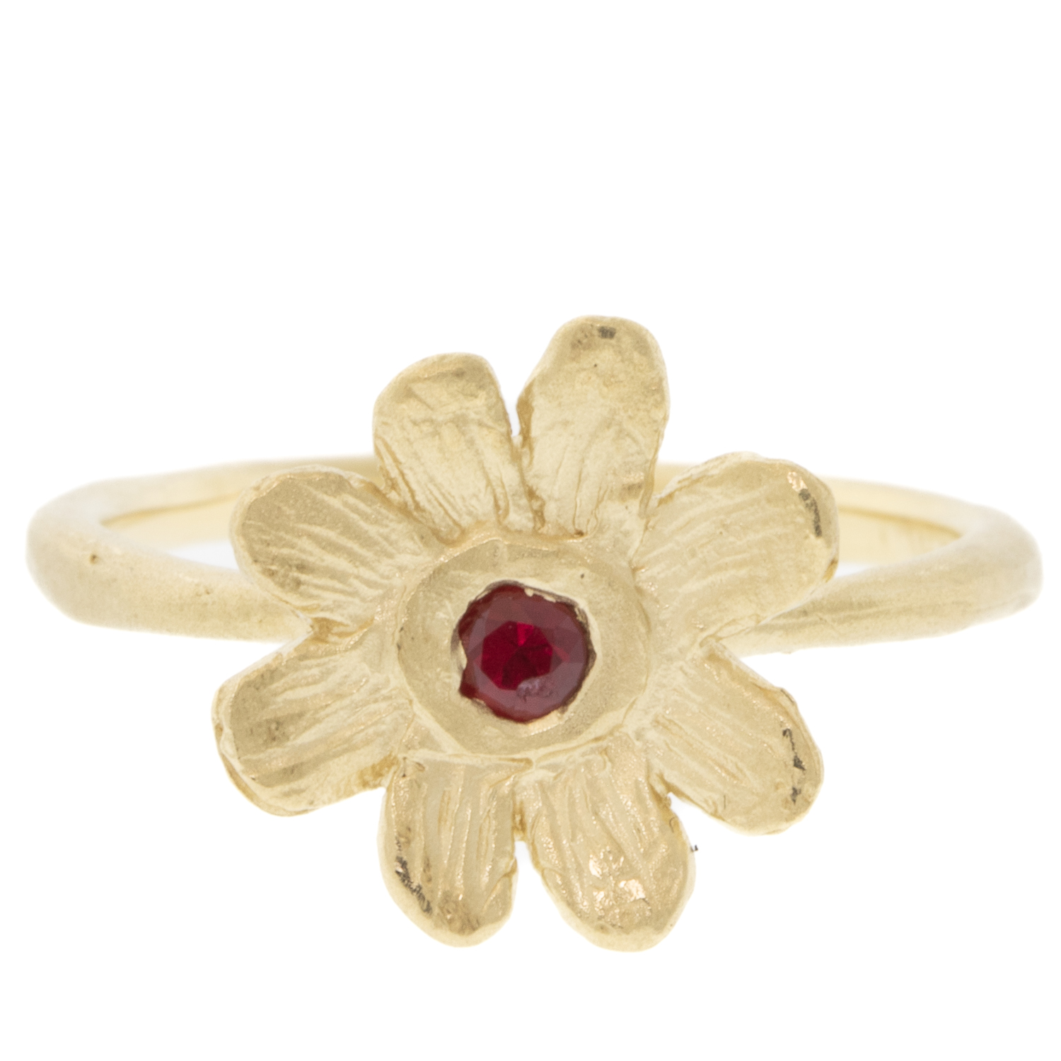 Victoria Cunningham Trunk Show:14k medium daisy ring and ruby