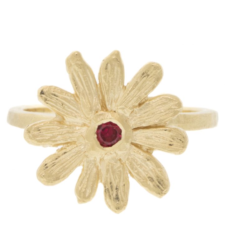 Victoria Cunningham Trunk Show: 14k L daisy ring and ruby