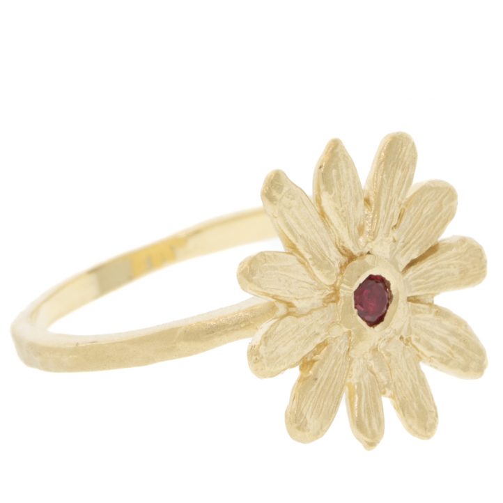 Victoria Cunningham Trunk Show: 14k L daisy ring and ruby