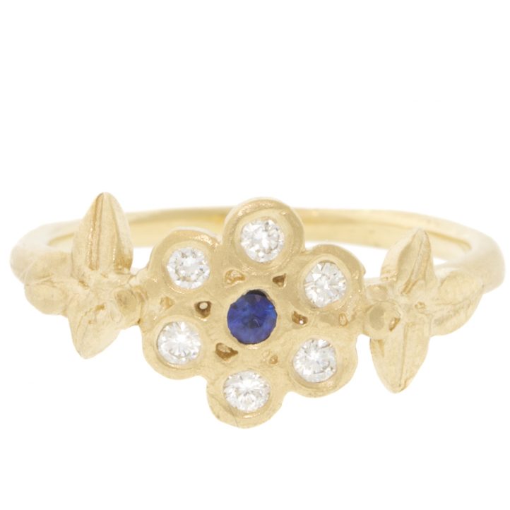Victoria Cunningham Trunk Show: 14k wildflower and dia petals and sapphire