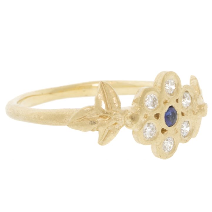 Victoria Cunningham Trunk Show: 14k wildflower and dia petals and sapphire