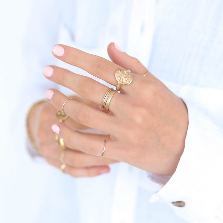 Victoria Cunningham Trunk Show: 14K moon rock and stars ring