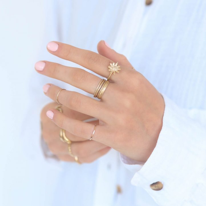Victoria Cunningham Trunk Show: 14K medium daisy ring and pave dia