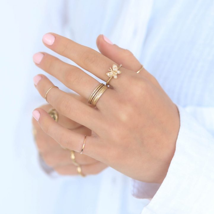Victoria Cunningham Trunk Show: 14k butterfly ring and pave dia