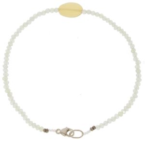 Margaret Solow:Bracelet,SS Clasp,Prenhite & Opal 7", 1/4" x 3/8"