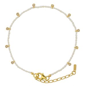 Tai:  bracelet with mini pearls and CZ charms