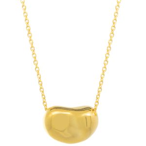 Tai:  Gold vermeil bean pendant necklace
