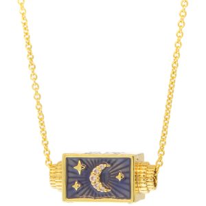 Tai:  Gold simple chain necklace with spinner - "to the moon and back"