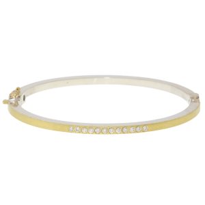 Rene Escobar :Bangle,LAURA,2.5 MM,Yellow Gold,0.24CT