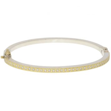 Rene Escobar:Bangle,ADAM,2.5 MM,Yellow Gold,SS BACK 0.35CT