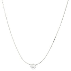 Tai: Sterling silver chain necklace with CZ