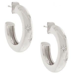 Tai: Earrings, Silver Celestial Tube Hoop