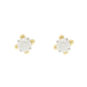 Alison Shiboski:Natural diamond studs,G colour/I clarity 14k Palladium white,18k yellow