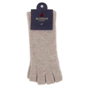 Alashan Cashmere: Essential Fingerless Gloves, Latte