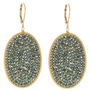 Dana Kellin: 14K Gold-Fill, Ophelia,Sage, 1 15/16 x 15/16