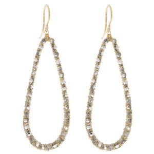 Dana Kellin: 14K Gold-Fill, Long Open Egg Earrings, Plat, 2 1/4 x 3/4
