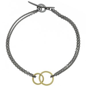 Sarah McGuire: Braclet, Toi et Moi, 18ky, oxid chain, 7"