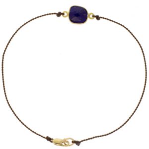 Margaret Solow:Bracelet on cord,Lapis
