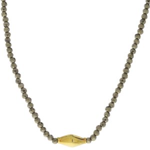 Margaret Solow:Beaded Necklace,18k Pyrite
