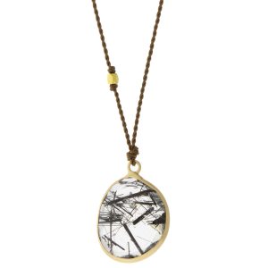 Margaret Solow: 18k Tourmalated Quartz Necklace