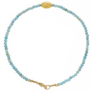 Margaret Solow:Turquoise bracelet with 18k bead