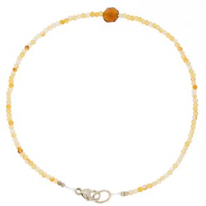 Margaret Solow: Bracelet, SS Clasp,7",Carnelian & Spessarite Garnet