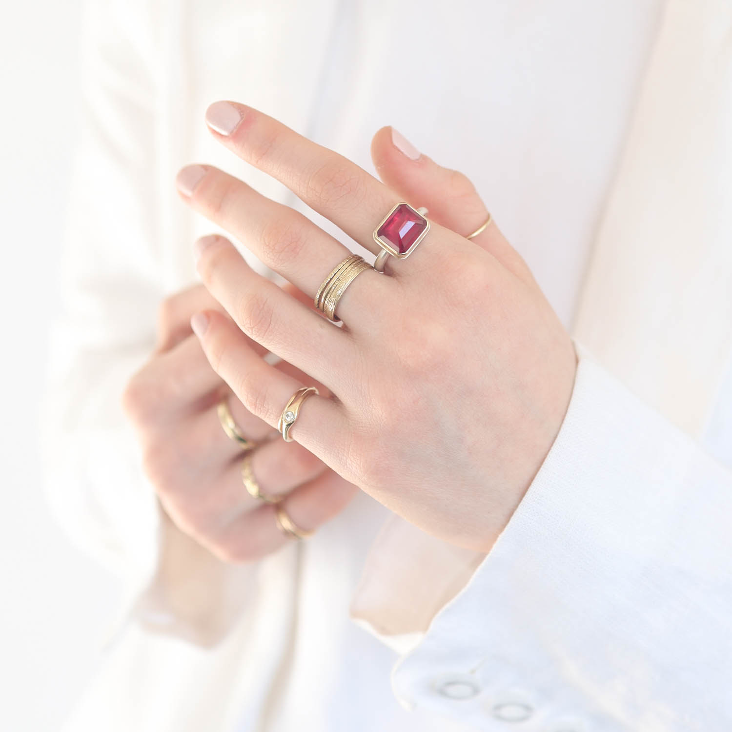 Jamie Joseph Trunk Show 2025: Ring 252, AFRICAN RUBY, size 7, 1/2" x 7/16"