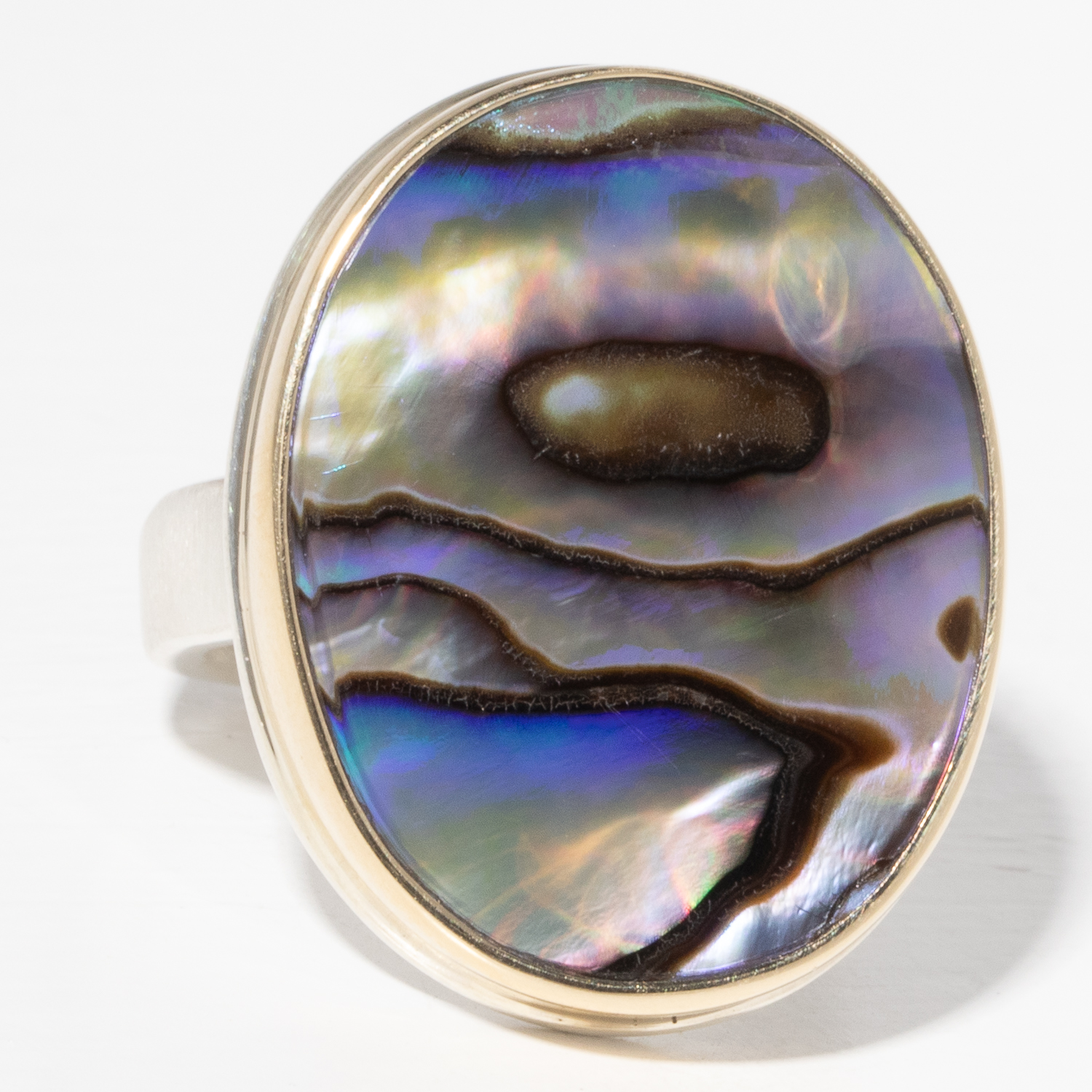 Jamie Joseph Trunk Show 2025: Ring 247, ABALONE, size 7.75, 1" x 3/4"