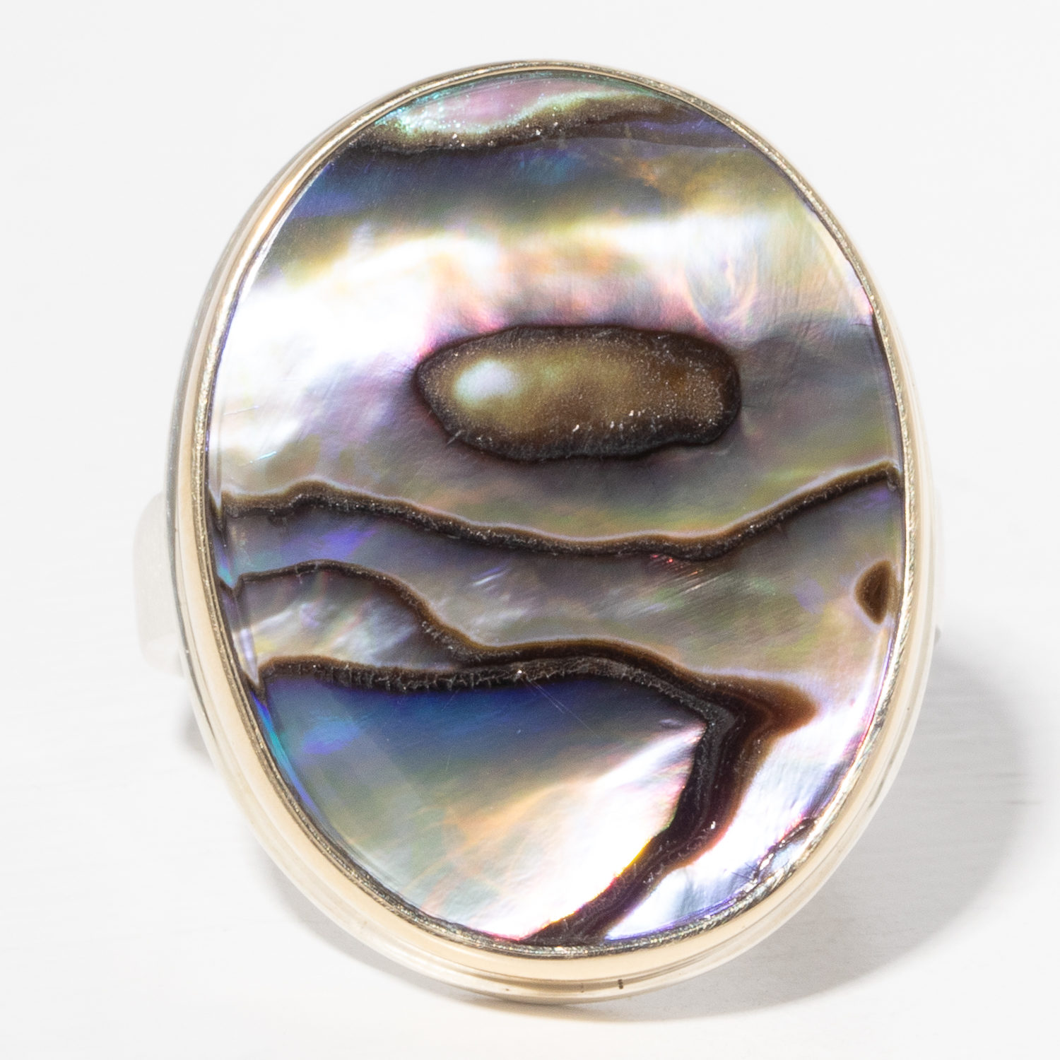 Jamie Joseph Trunk Show 2025: Ring 247, ABALONE, size 7.75, 1" x 3/4"