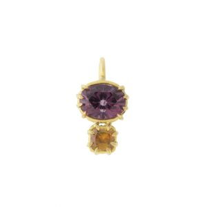 Erin Cuff: 18K Garnet & Sphene Basket Pendant