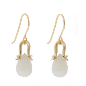 Lulu Designs: Small Archer Earrings, Moonstone