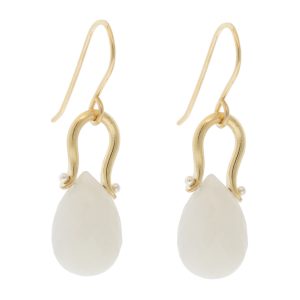 Lulu Designs: Large Archer Earrings, Gold Fill, Moonstone