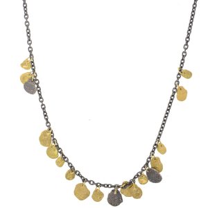 Sarah McGuire: Necklace, Kelp Pond, 18k & oxid SS, 18"