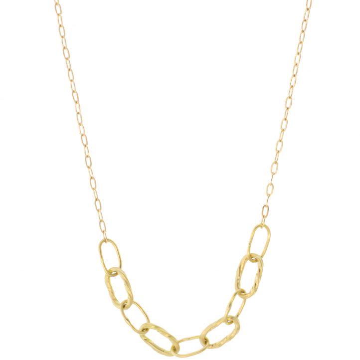 Sarah McGuire: Necklace, Baby Bowline Segment, 18K Gold Links, 14K Gold 17" Chain.