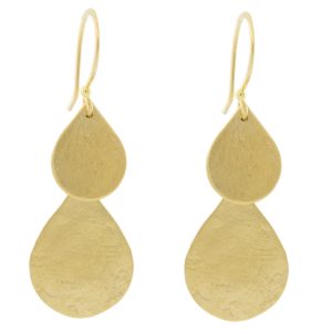 Sarah McGuire: Earrings, 18k Parchment Teardrop Waterfall
